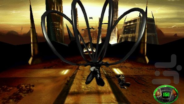 Screenshot di MDK in caduta col paracadute