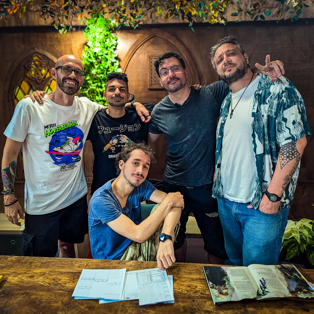 Jacopo Calatroni, Mose Singh, Roberto Ortu (Robugin), Gabrio Pozzi (Zio Gabrio), Gianandrea Muià per il cast di Reami Dimenticati - GDR InnTale