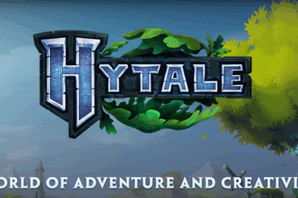 Logo ufficiale di Hytale con slogan "A world of adventure and creativity"