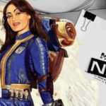 Ella Purnell accanto al logo di Mass Effect